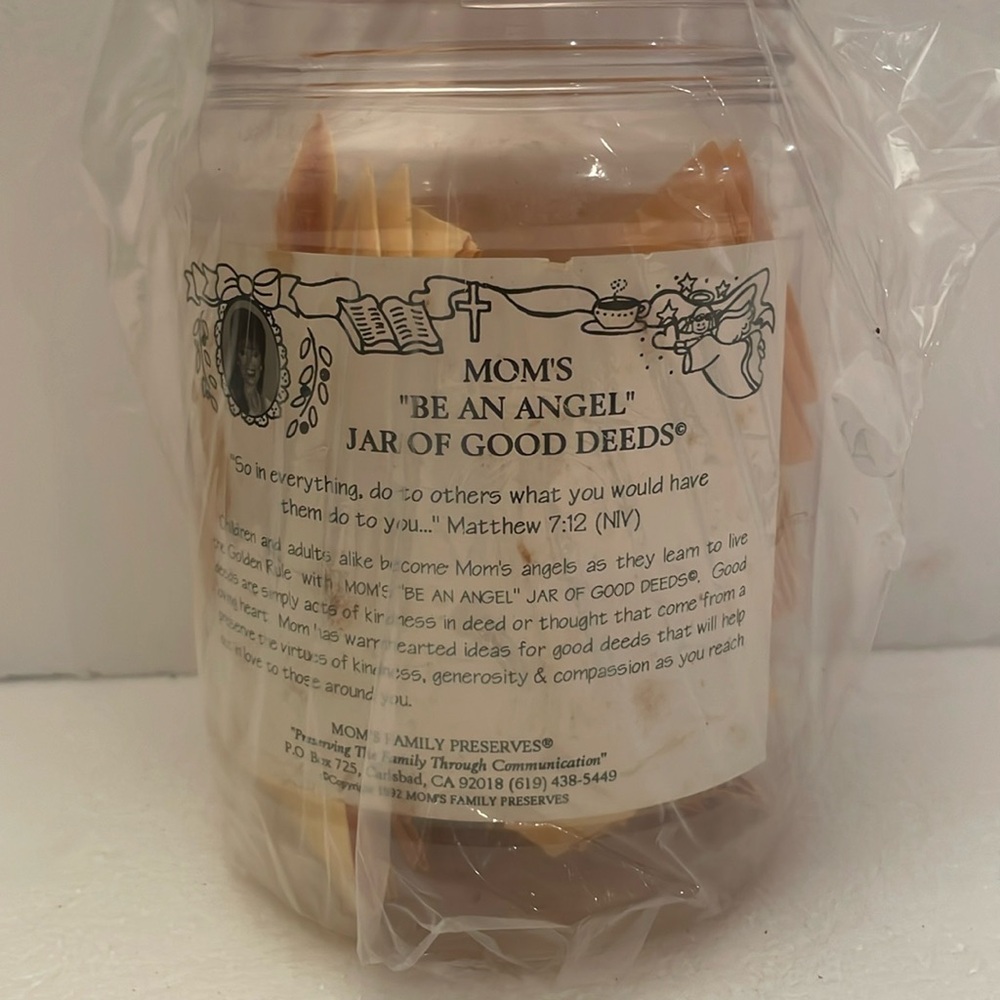 Vintage Mom’s be an angel jar of good deeds Christian golden rule